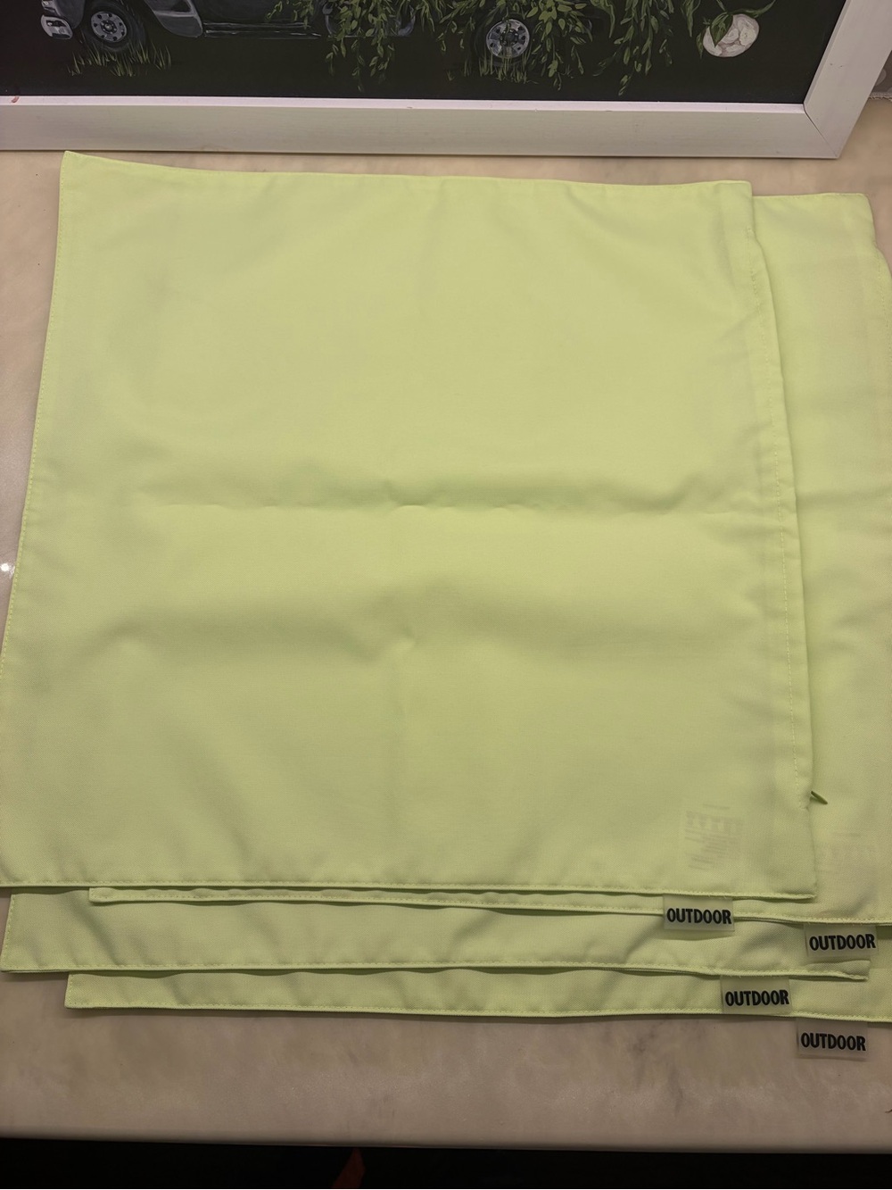 Set of 4 Lime green OUTDOOR Patio Pillow Cases